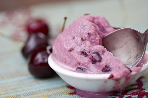 cherry-basil-buttermilk-sherbet-ice-cream