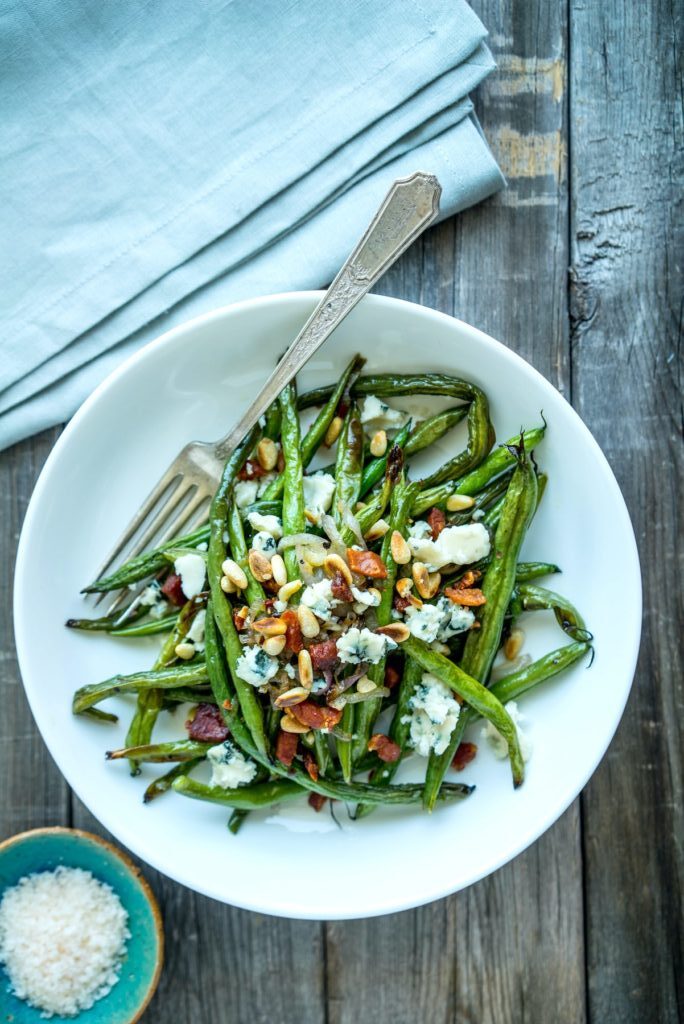 Roasted Green Beans with Pancetta & Blue Cheese Nourish Evolution